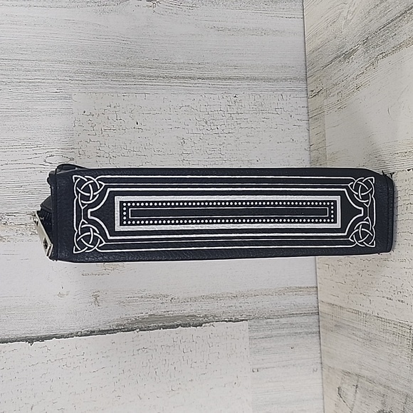 Spirit Halloween black Book of Spells zip purse clutch MISSING crossbody strap - Picture 2 of 7